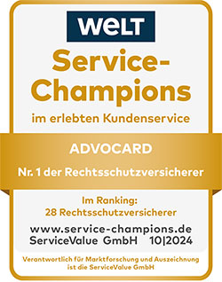 ADVOCARD Siegel 2024 - Service Champions Die Welt