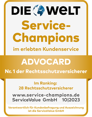 ADVOCARD Rating Die Welt Service Champion 10 2021