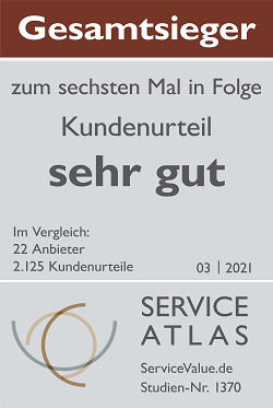 ADVOCARD Siegel Service Atlas 6x Sehr gut 03 2021
