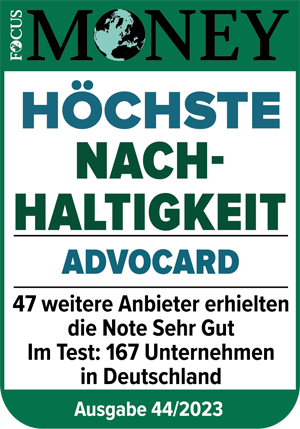 ADVOCARD Siegel Focus Money Nachhaltig Ausgabe 44 2023