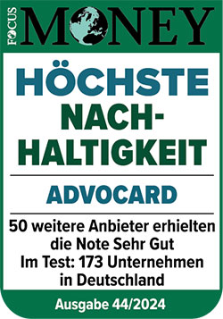 ADVOCARD Siegel Focus Money Nachhaltig Ausgabe 44 2023